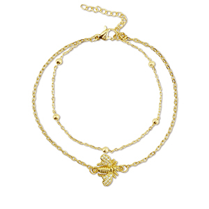 Armb&auml;nder aus Stainless Steel - Rostfreiem Stahl Biene Gold