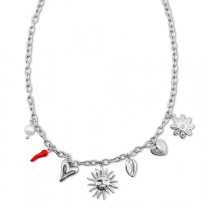 Ketten aus Stainless Steel - Rostfreiem Stahl mit Anh&auml;nger Sommer Silver-red-white