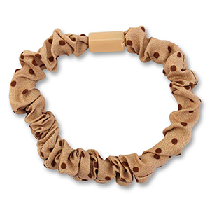 Scrunchie-Stoff Haargummi Dots Brown