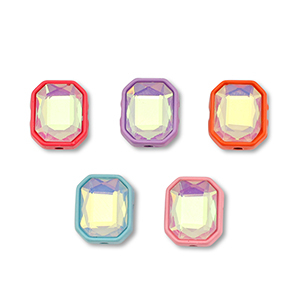 Metall Perlen Enamel Rechteck Multicolour