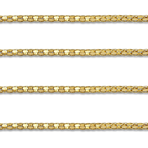 Stainless Steel - Rostfrei Stahl Schmuckzubeh&ouml;r Gliederkette Popcorn Gold