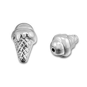 Stainless Steel - Rostfrei Stahl Perlen Ice Lolly Silver