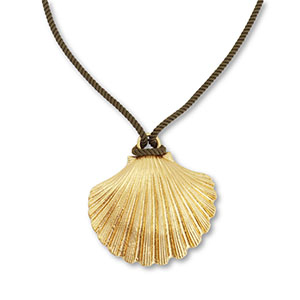 Statement Ketten Kordel mit Muschel Dark green-gold