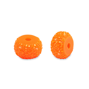 Resin Perlen Rondell 8mm Neon orange