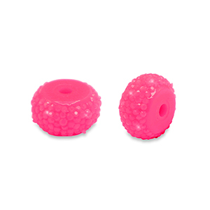 Resin Perlen Rondell 6mm Neon pink