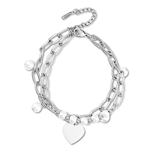 Armb&auml;nder aus Stainless Steel - Rostfreiem Stahl Herz Silver