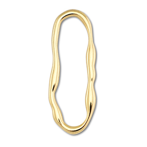 Stainless Steel - Rostfrei Stahl Schmuckzubeh&ouml;r Zwischenst&uuml;ck Oval Gold