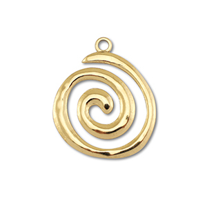 Stainless Steel - Rostfrei Stahl Anh&auml;nger Spirale Gold