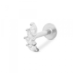 Ohrpiercing aus Stainless Steel - Rostfreiem Stahl Blatt Silver