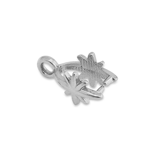 Stainless Steel - Rostfrei Stahl Schmuckzubeh&ouml;r Collierschlaufe f&uuml;r Anh&auml;nger Stern Silver