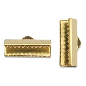 Stainless Steel - Rostfrei Stahl Schmuckzubeh&ouml;r Lintklemme 16mm Gold