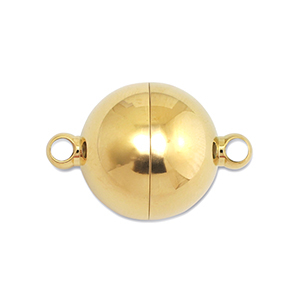 Stainless Steel - Rostfrei Stahl Schmuckzubeh&ouml;r Magnetverschluss Ball 16mm Gold