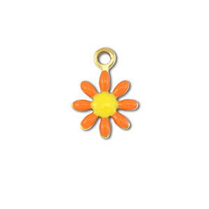 Stainless Steel - Rostfrei Stahl Anh&auml;nger Blume Gold-orange-yellow