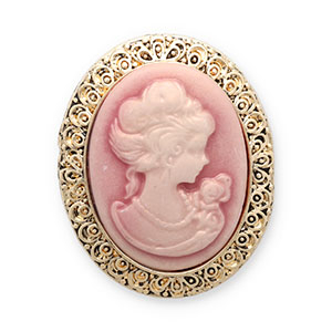 Broschen Kamee Oval Gold-vintage pink