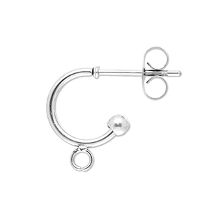 Stainless Steel - Rostfrei Stahl Schmuckzubeh&ouml;r Ohrringe Creolen mit &Ouml;se Silver