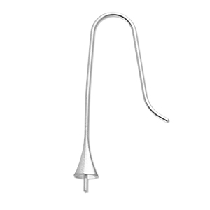 Stainless Steel - Rostfrei Stahl Schmuckzubeh&ouml;r Ohrringe / Ohrh&auml;nger mit Endkappe Silver