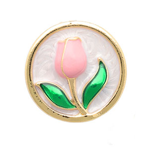 Anstecker Tulpe Gold-light pink-green-white