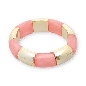 Resin-Armb&auml;nder Gold-pink