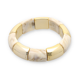 Resin-Armb&auml;nder Gold-off white-beige