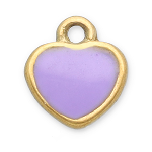 Stainless Steel - Rostfrei Stahl Anh&auml;nger Herz Gold-lilac