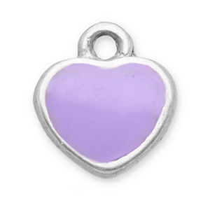 Stainless Steel - Rostfrei Stahl Anh&auml;nger Herz Silver-lilac