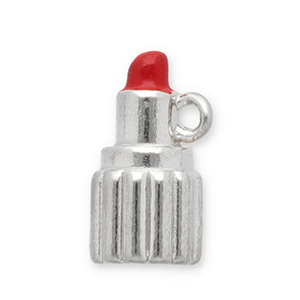Stainless Steel - Rostfrei Stahl Anh&auml;nger Lippenstift Silver-red