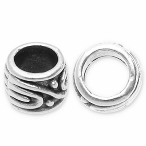 Metall Perlen DQ Tube Antik silber (Nickelfrei)
