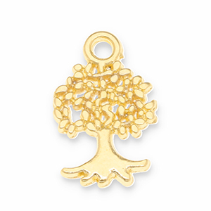 Metall Anh&auml;nger DQ Baum Gold (Nickelfrei)