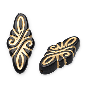 Acrylperlen Rhombus Arabeske Black-gold