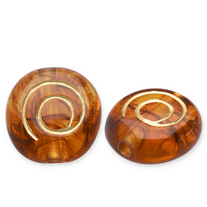 Acrylperlen Disc Cognac brown-gold