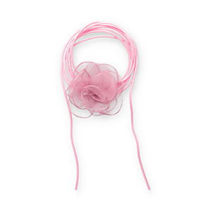 Blumen Halskette Organza Pink