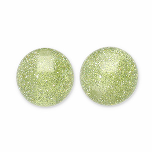 8 mm Acrylperlen mit Glitzer Olive green-silver