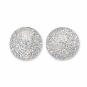 8 mm Acrylperlen mit Glitzer Grey-silver