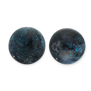 6 mm Acrylperlen mit Glitzer Black-turquoise