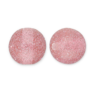 8 mm Acrylperlen mit Glitzer Mauve pink-silver