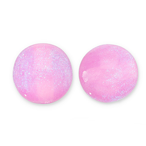 8 mm Acrylperlen mit Glitzer Lilac pink-turquoise