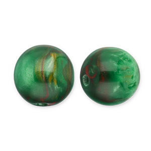 Resin Perlen mit Glitzer 12mm Green-red