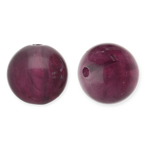 12 mm Acrylperlen Rund Aubergine 