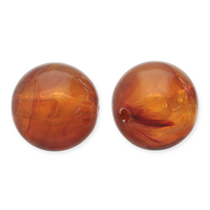 12 mm Acrylperlen Rund Orange brown