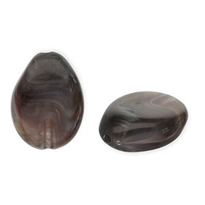 Acrylperlen Tropfenform Dark grey-white