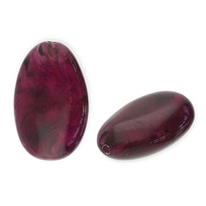 Acrylperlen Lang Oval Aubergine 