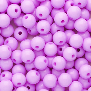 6 mm Acrylperlen Shiny Lilac pink