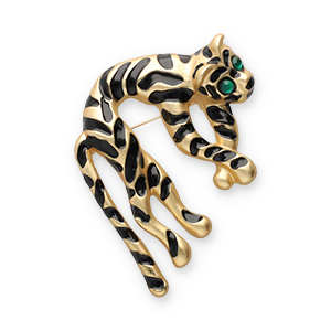 Statement Broschen Tiger Gold-black-green