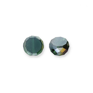 Glas Top Facett Perlen Dark green-AB coating