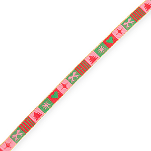 BY31&reg; Schmuckband mit Text Weihnachten Light pink-red-green-gold
