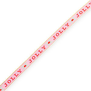 BY31&reg; Schmuckband mit Text "Jolly" Light pink-red-mint green-gold