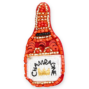 Broschen Flasche Champagne Red-white-gold