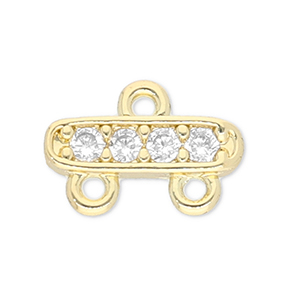 Brass TQ Metall Zwischenst&uuml;ck mit 2 &Ouml;sen Gold-transparent