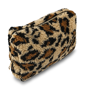 BY31&reg; Etui Teddy mit Leopard-Print Light brown-brown-black