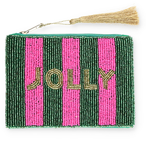Etui "Jolly" Dark green-fuchsia-gold